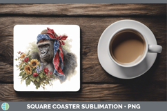 GorgeousAnimals Sunflower Patriotic Square Coaster design.