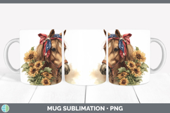 GorgeousAnimals Sunflower Patriotic Mug Wrap design.