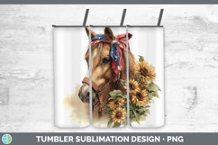 GorgeousAnimals Sunflower Patriotic Tumbler design.