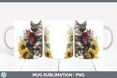 GorgeousAnimals Sunflower Patriotic Mug Wrap design.