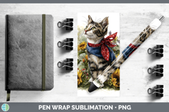 GorgeousAnimals Sunflower Patriotic Pen Wrap design.