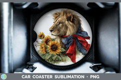 GorgeousAnimals Sunflower Patriotic Car Coaster design.