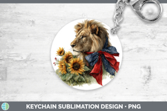GorgeousAnimals Sunflower Patriotic Keychain design.