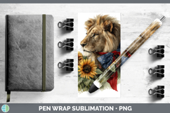 GorgeousAnimals Sunflower Patriotic Pen Wrap design.
