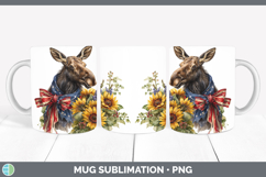 GorgeousAnimals Sunflower Patriotic Mug Wrap design.