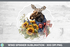GorgeousAnimals Sunflower Patriotic Wind Spinner design.