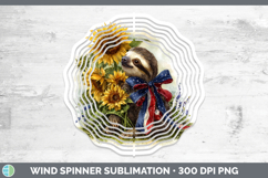 GorgeousAnimals Sunflower Patriotic Wind Spinner design.