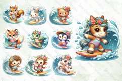 Animals Surfing Sublimation Clipart Product Image 6