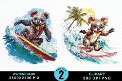Animals Surfing Sublimation Clipart Product Image 1