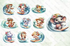 Animals Surfing Sublimation Clipart Product Image 5