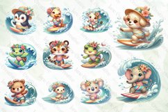 Animals Surfing Sublimation Clipart Product Image 3