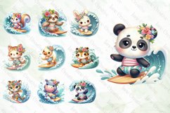 Animals Surfing Sublimation Clipart Product Image 2