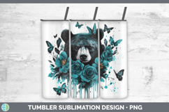 GorgeousAnimals Teal Drips Tumbler design.