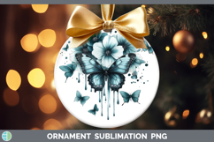 GorgeousAnimals Teal Drips Ornament design.