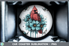 GorgeousAnimals Teal Drips Car Coaster design.