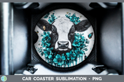 GorgeousAnimals Teal Drips Car Coaster design.
