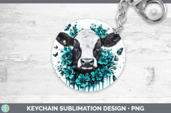 GorgeousAnimals Teal Drips Keychain design.