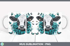 GorgeousAnimals Teal Drips Mug Wrap design.