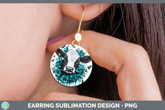 GorgeousAnimals Teal Drips Round Earrings design.