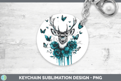 GorgeousAnimals Teal Drips Keychain design.