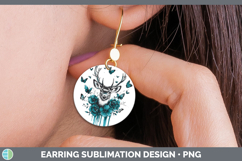 GorgeousAnimals Teal Drips Round Earrings design.