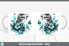 GorgeousAnimals Teal Drips Mug Wrap design.