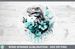 GorgeousAnimals Teal Drips Wind Spinner design.