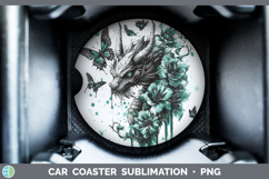 GorgeousAnimals Teal Drips Car Coaster design.