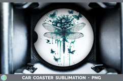 GorgeousAnimals Teal Drips Car Coaster design.