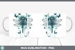 GorgeousAnimals Teal Drips Mug Wrap design.