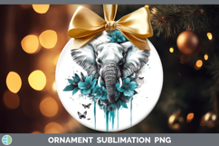GorgeousAnimals Teal Drips Ornament design.