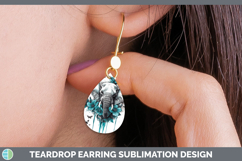 GorgeousAnimals Teal Drips Teardrop Earrings design.