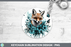 GorgeousAnimals Teal Drips Keychain design.