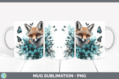 GorgeousAnimals Teal Drips Mug Wrap design.