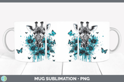 GorgeousAnimals Teal Drips Mug Wrap design.
