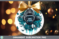 GorgeousAnimals Teal Drips Ornament design.