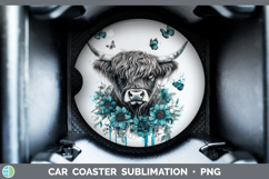GorgeousAnimals Teal Drips Car Coaster design.