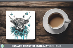 GorgeousAnimals Teal Drips Square Coaster design.