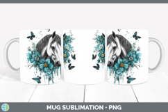 GorgeousAnimals Teal Drips Mug Wrap design.