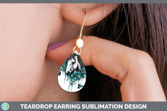 GorgeousAnimals Teal Drips Teardrop Earrings design.
