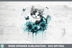 GorgeousAnimals Teal Drips Wind Spinner design.