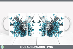 GorgeousAnimals Teal Drips Mug Wrap design.