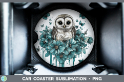 GorgeousAnimals Teal Drips Car Coaster design.
