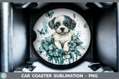 GorgeousAnimals Teal Drips Car Coaster design.
