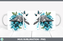 GorgeousAnimals Teal Drips Mug Wrap design.