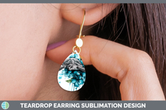 GorgeousAnimals Teal Drips Teardrop Earrings design.