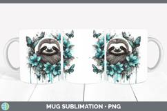 GorgeousAnimals Teal Drips Mug Wrap design.