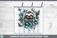 GorgeousAnimals Teal Drips Tumbler design.