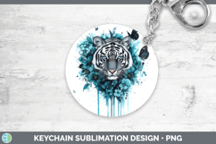 GorgeousAnimals Teal Drips Keychain design.
