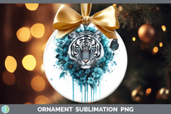 GorgeousAnimals Teal Drips Ornament design.